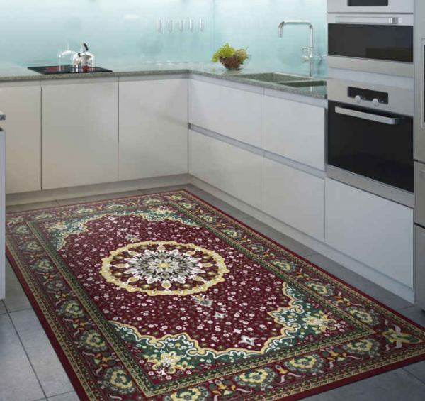 Lantai Dapur dengan Karpet Berpola